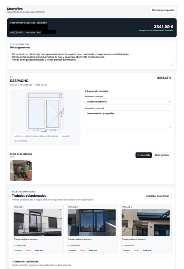 SmartVitra: presupuesto, notas comerciales, fotografías y trabajos relacionados
